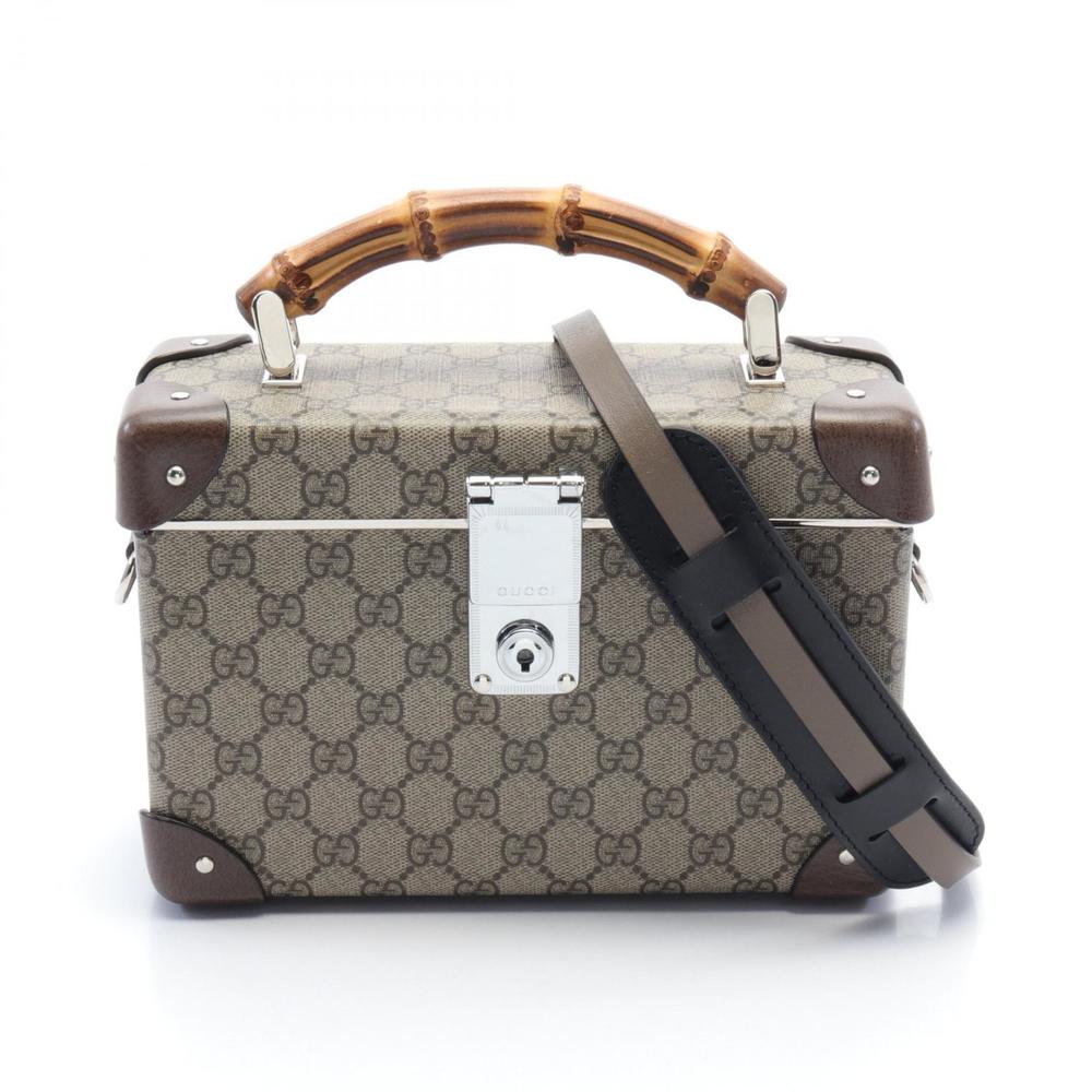 Gucci Bamboo GG Supreme Vanity Case Canvas Vanity Bag 588351 in Good condition - Picture 1 of 8